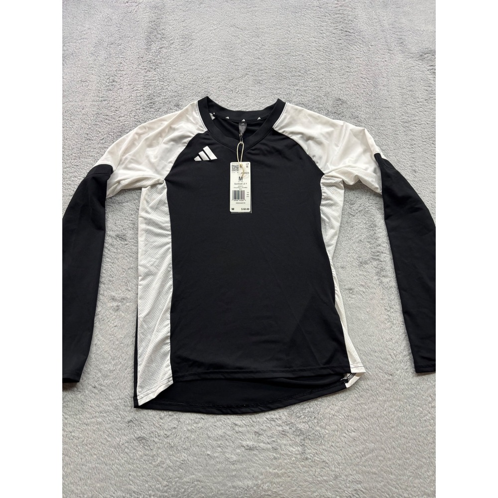 Adidas Quickset LS Y Girls Volleyball Jersey‎ Black White ClimaCool Size M